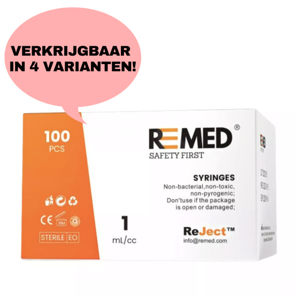 ReMed wegwerpspuit met Luer lock - 100 stuks dermal filler 4 Varianten 1ml 3ml 5ml 10ml